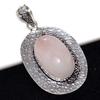 Exclusive Rose Quartz 925 Silver Plated Pendant 2.4" Handmade Gift Jewelry u5J29