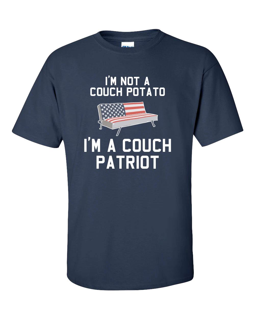 Unisex Funny I m Not A Couch Potato I m A Couch Patriot Short Sleeve T-Shirt L