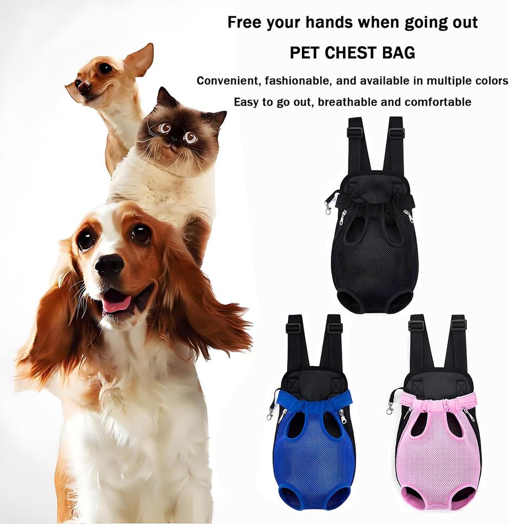 Pet Carrier Backpack for Small Medium Dogs Cats 5-18 Lbs, Legs Out, Adjustable Pet Front Carrier for Hiking Camping Traveling