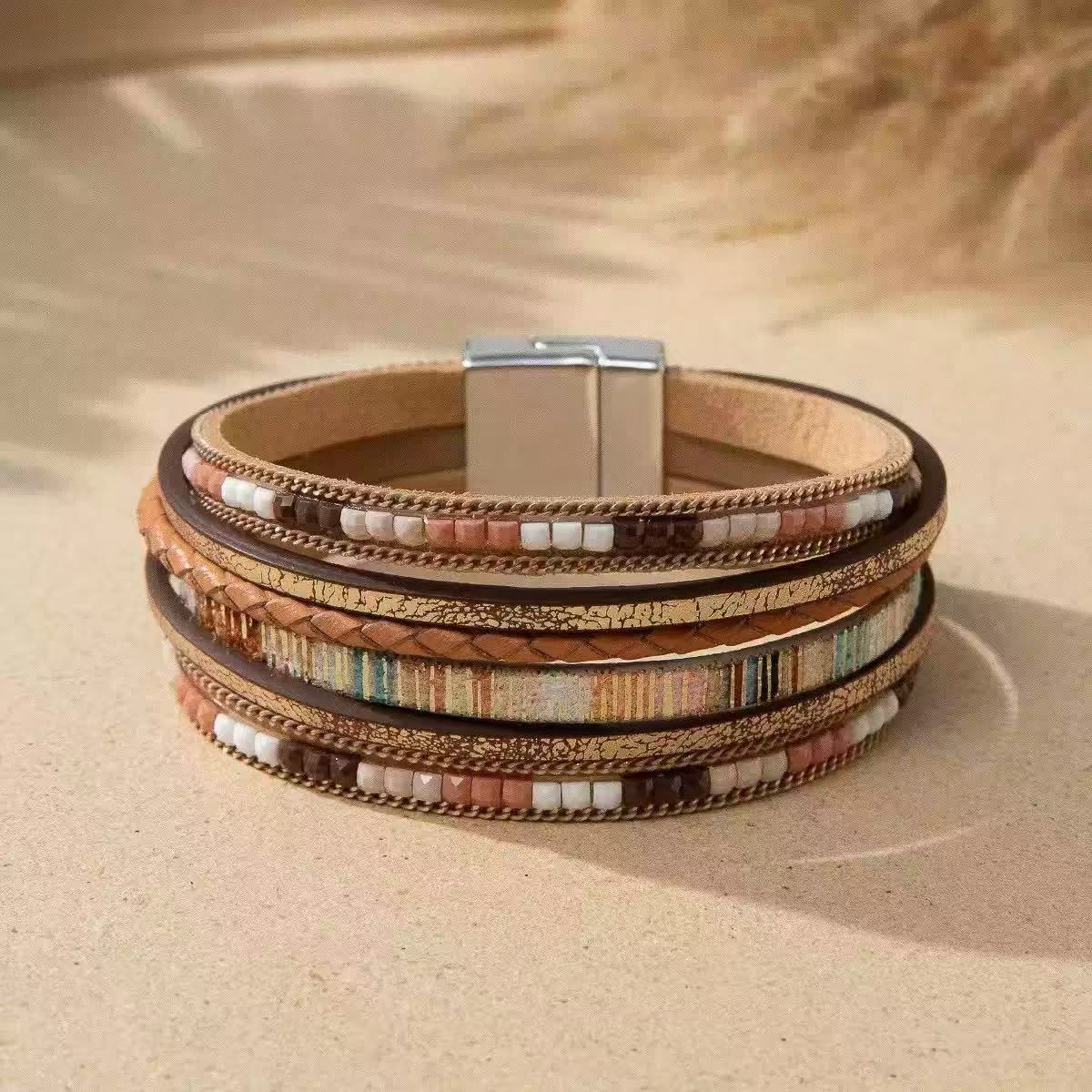 JYL TS Bracelet  4-piece Set Brings Purity & Timeless Charm coffee color чёрный