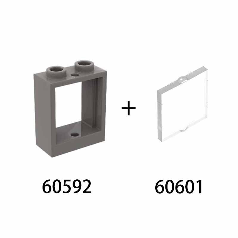 

20pcs MOC parts 60592 60601 window transparent glass 1 x 2 x 2 flat front compatible brick DIY building block children s toy 20pcs and 20pcs темно-серого