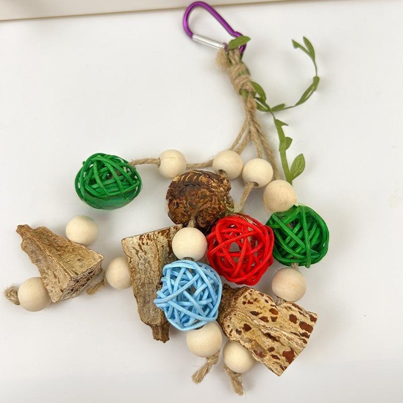 Funny Bird Toys Pinecone Parrot Toys Bird Chewing Toy Bite Resistant Bird Tearing Toy Cockatiels Training Cage Toys For Birds
