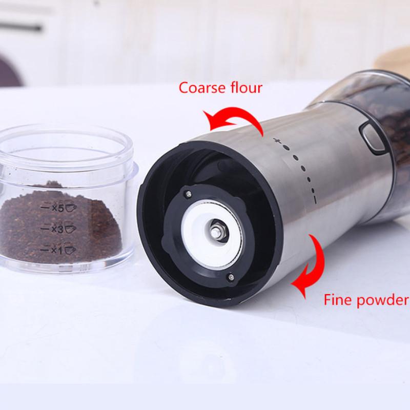 Portable Kitchen Accessories Electric Coffee Bean Grinder USB Rechargeable Stainless Steel Manual Coffee Mill Machine