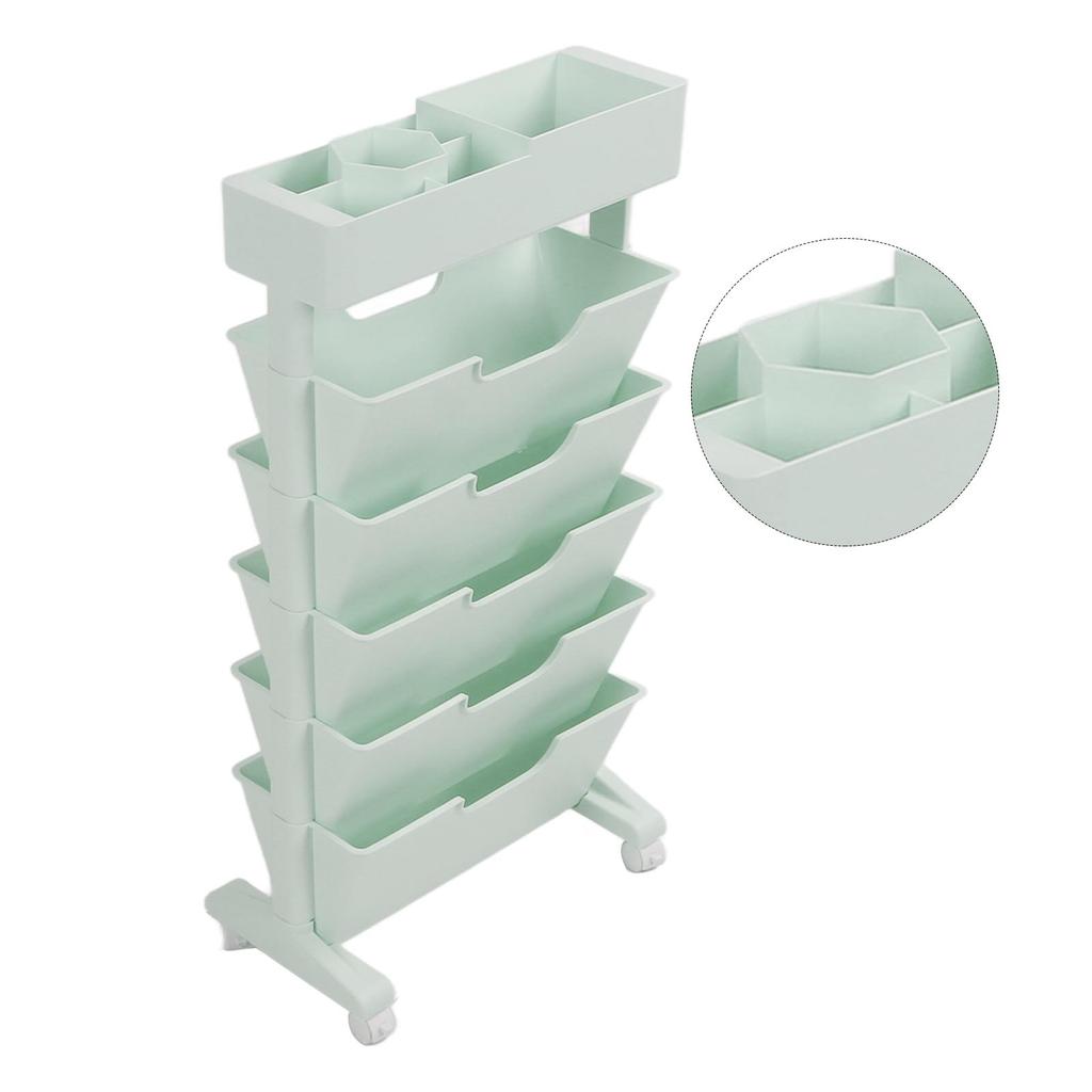 5 Tier Book Rack Multifunctional Removable Bookcase Multilayer Storage Rack for Dormitory Classroom