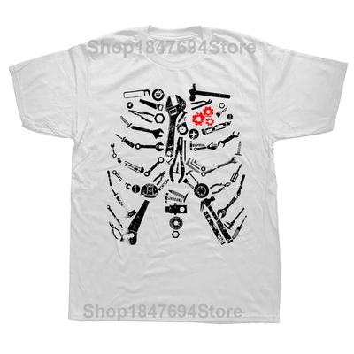 Mechaniker Skelett T-Shirt Handwerker Mechaniker Werkzeuge Lustig Unisex Grafik Mode Neu Baumwolle Kurzarm T-Shirts#Farbe