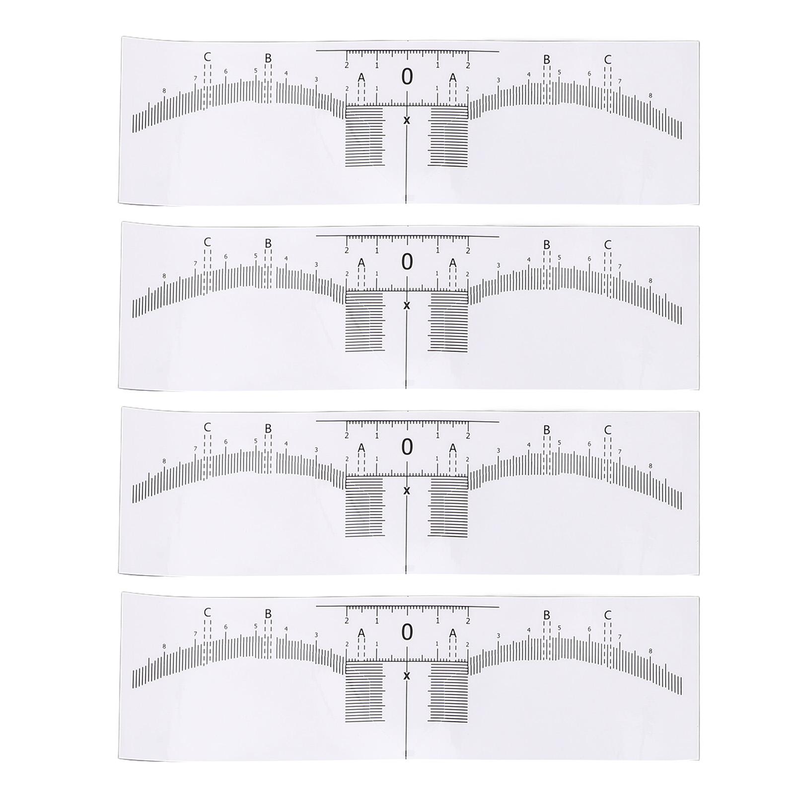 

100 шт. Линейка для бровей Одноразовые трафареты для бровей ПВХ Измерительный инструмент для придания формы Клейкая наклейка для бровей
