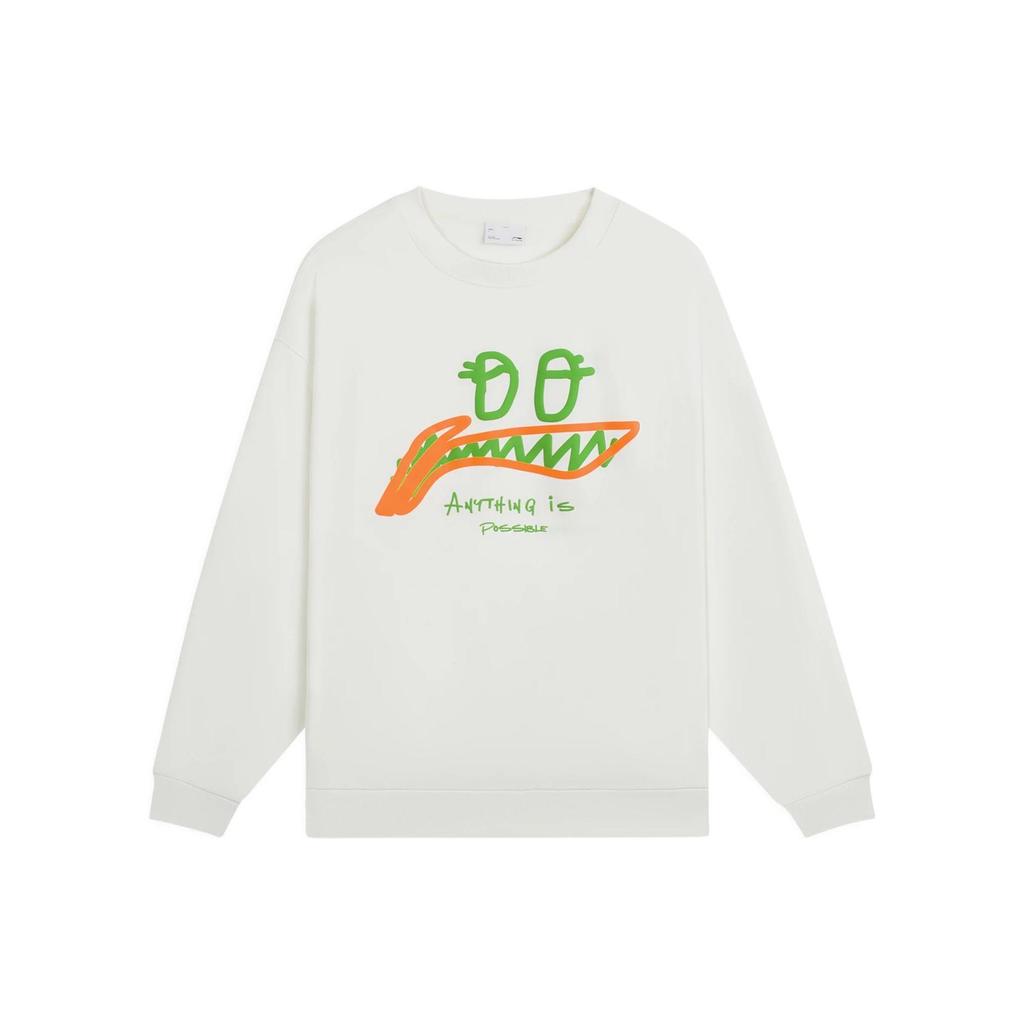 Li Ning Sports Lifestyle Collection Sports Fashion Collection Sweatshirt Unisex Ivory AWDSG91-1