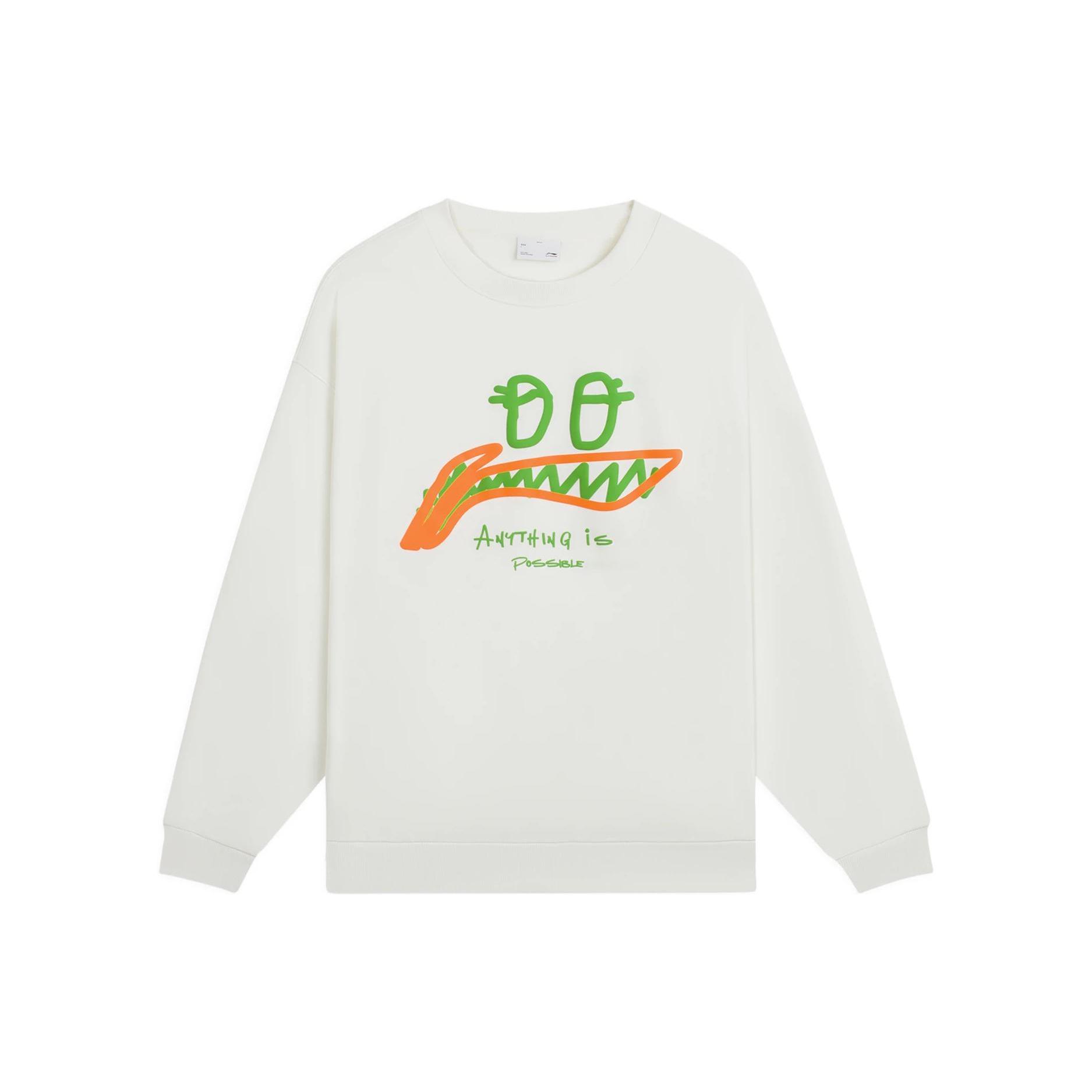 Li Ning Sports Lifestyle Collection Sports Fashion Collection Sweatshirt Unisex Ivory AWDSG91-1 L
