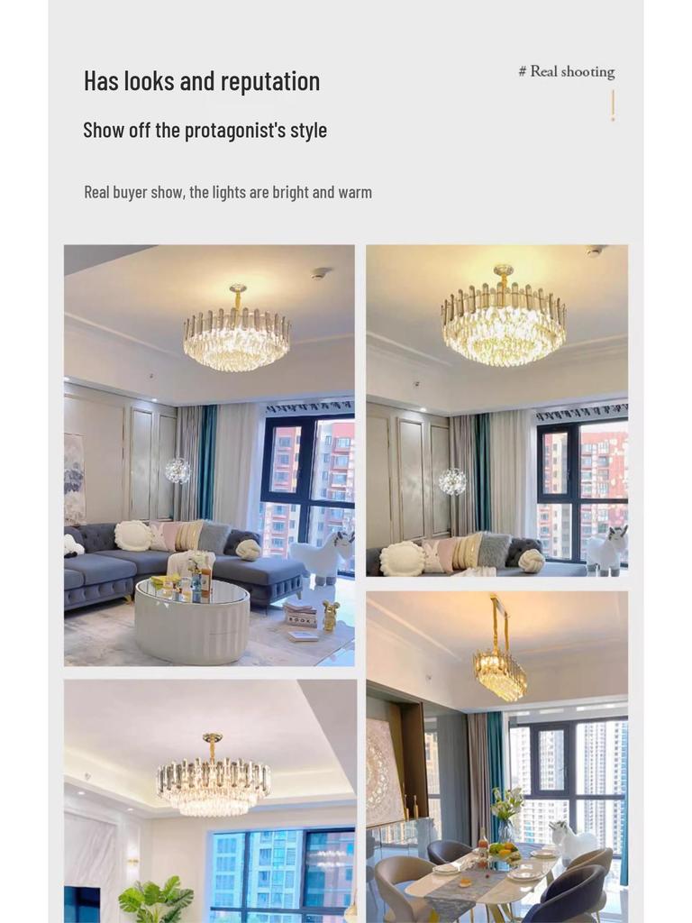 2025 Modern Crystal Chandelier: Minimalist Luxury Light for Living Room, Dining Room, and Bedroom