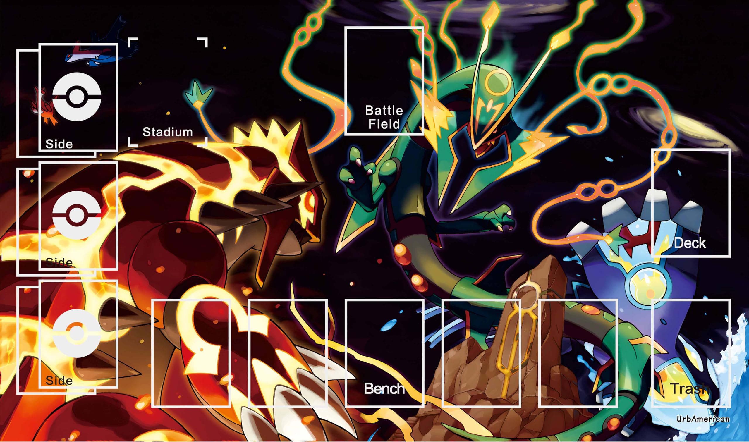 

полностью резиновый с местом для хранения карт коврик для игры Pokemon, прошитый, коврик для игры, нескользящий, сумка, игры, карты, 6035см (1) [Использовал]