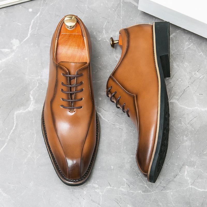 Fashion Men Casual Shoes Retro Zipper Men Formal Shoes Office Business High Quality Men Party Wedding Casual Shoes