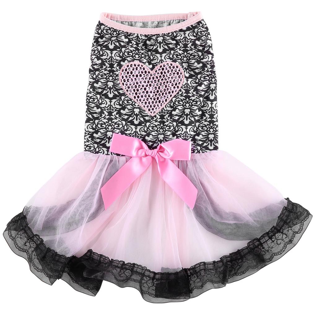 

Sexy Pet Spring And Summer Love Heart Skirt Dog Costumes Pet Dog Clothes рожевий
