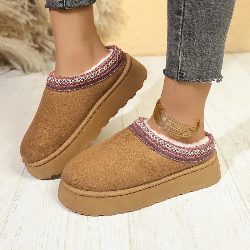 

Женские домашние хлопковые тапочки 2024 года, продажа новых плюшевых теплых женских тапочек, удобных на толстой подошве для зимнего отдыха и прогулок, Botas Mujer 36 хаки