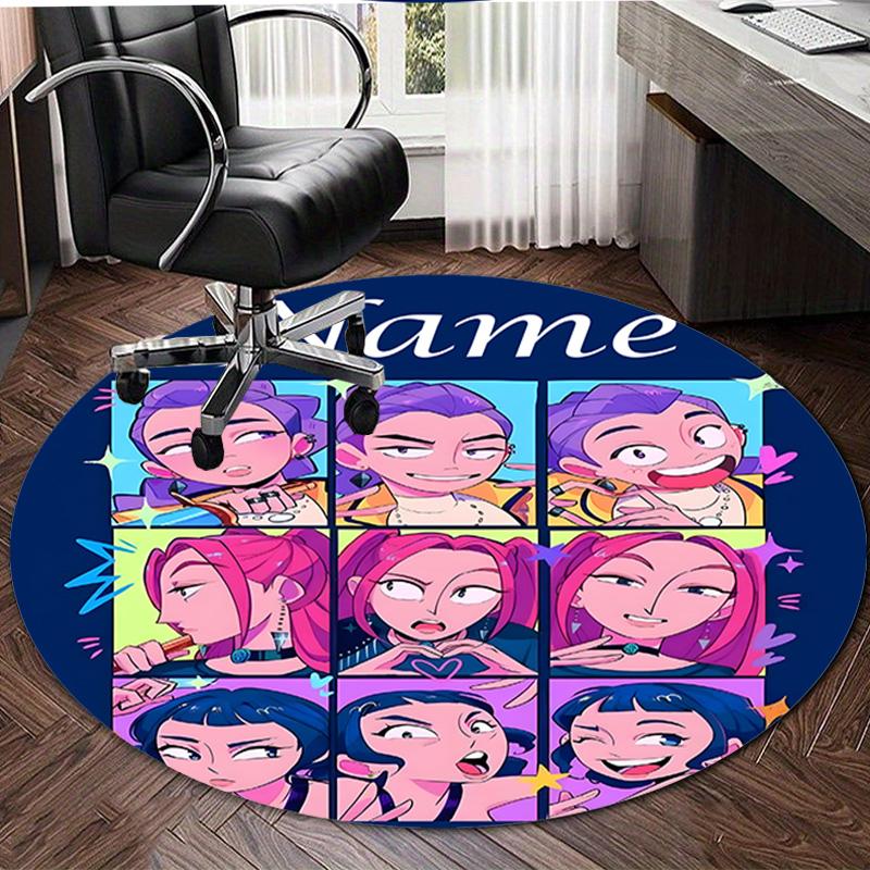 Personalized K-KPop Demon Hunters Round Chair Office Rug - Perfect for Mat, Office Chair & More - Ideal Gift for Birthdays and Holidays