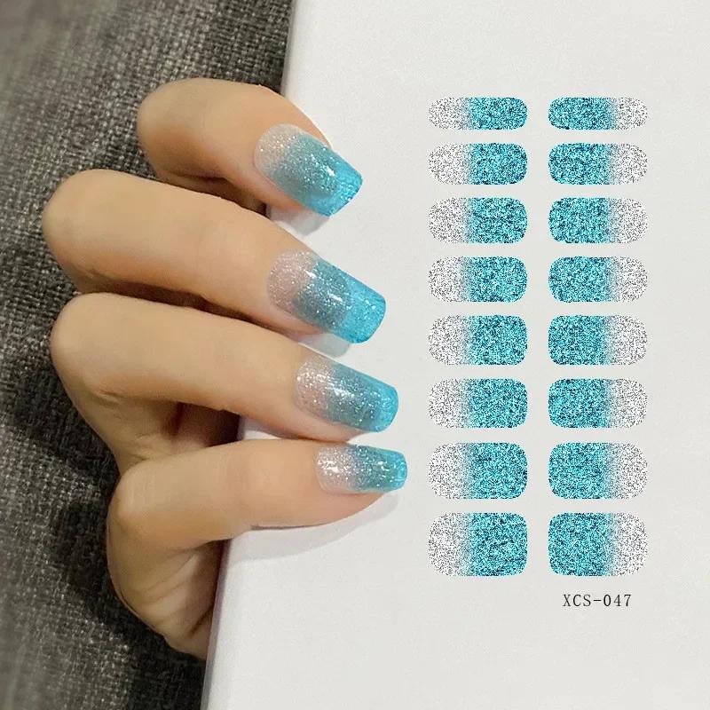 53 Colors Nail Polish Stickers Pure Strips Waterproof Adhesive Nail Full Sticker Environmental Protection DIY Nai Stickers