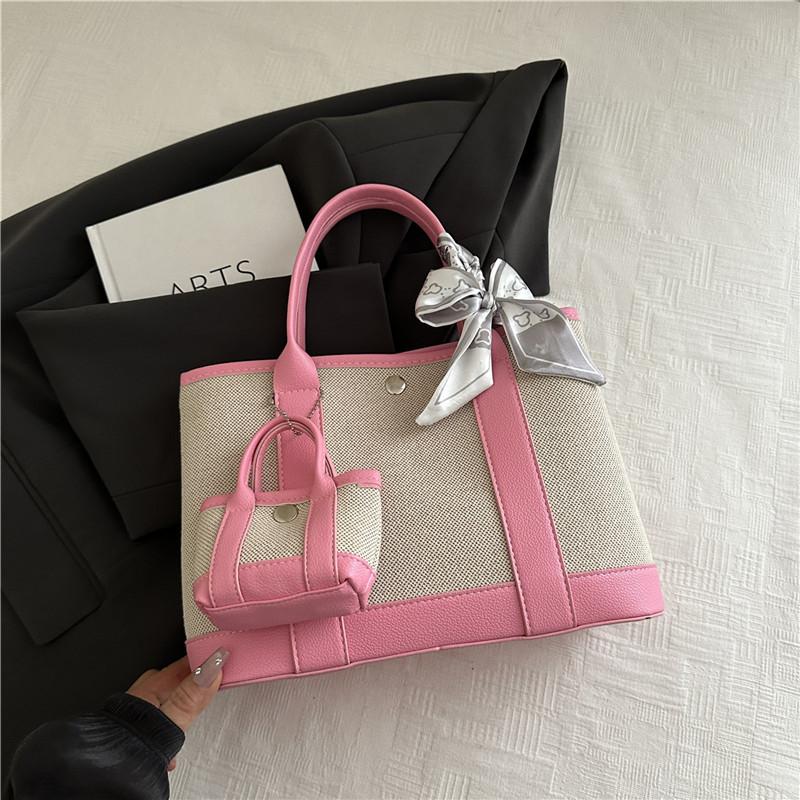 Canvas bag women's large-capacity Sen Meng simple autumn shoulder portable large class tote bag