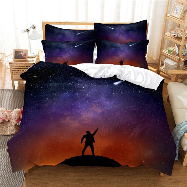 Fantasy Scenery Beach Bedding Set Night Romantic 3d Duvet Cover Set Comforter Cover Twin Queen King Single Size for Girls Boys