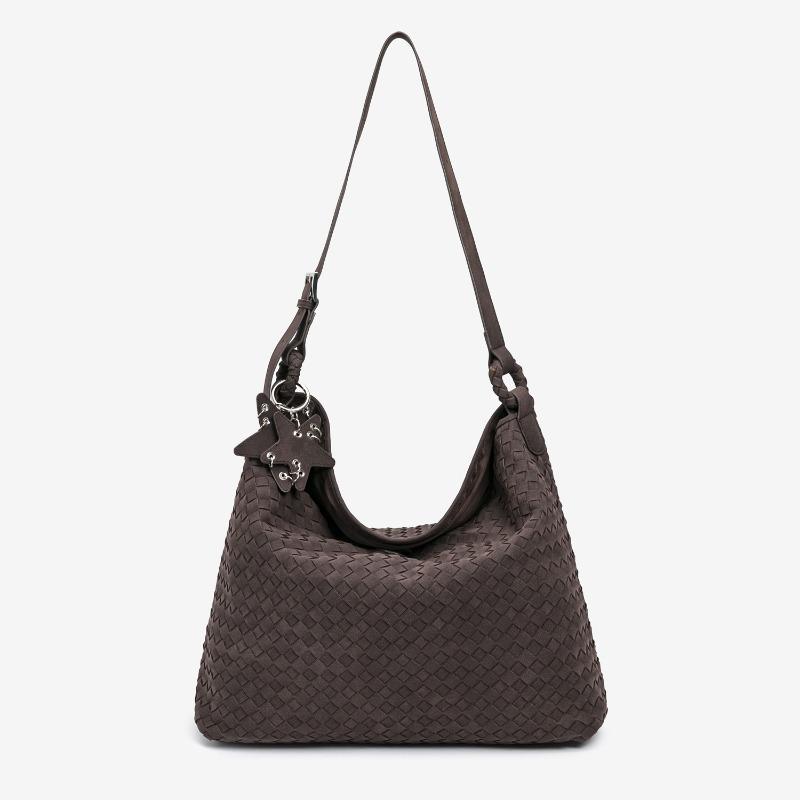 Autumn and Winter Suede Woven Bag New Niche Design Simple Commuting Versatile Shoulder Bag Large Capacity Handbag