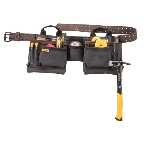 DeWalt Tool Belt, Apron with 11 Pockets, 2 Handles, Leather (DWST550112)