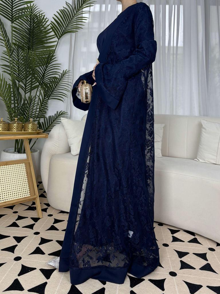 Damen Islamisches Spitzen Zweiteiliges Traditionelles Kleid