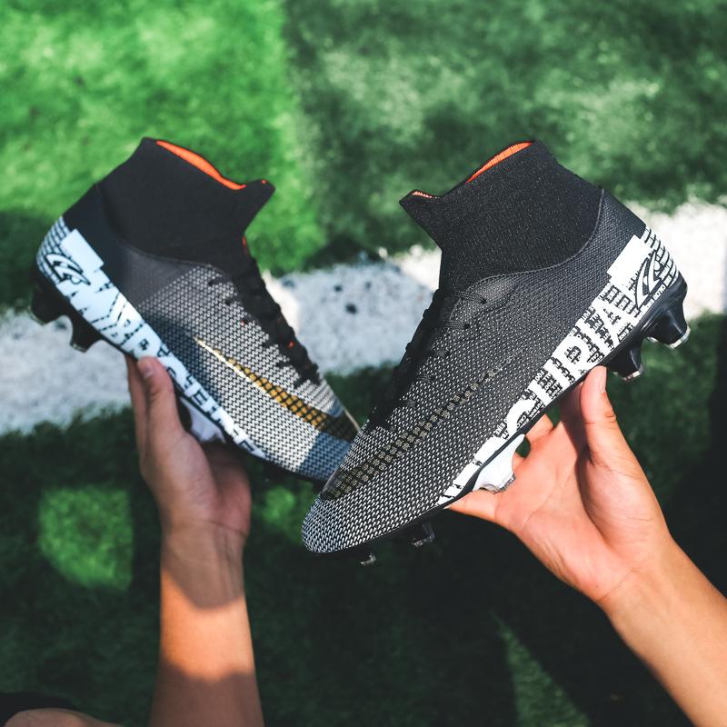 Spot 2025 high-top comfortable football shoes men's and women's youth artificial turf training shoes breathable explosion