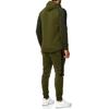 Men's Spring &  Round Neck Hooded Colour Blocking Cardigan Sweatshirt Suit