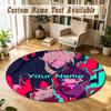Dandadan Personalized Round Rug Support Custom Name, Soft Home Decor Mat