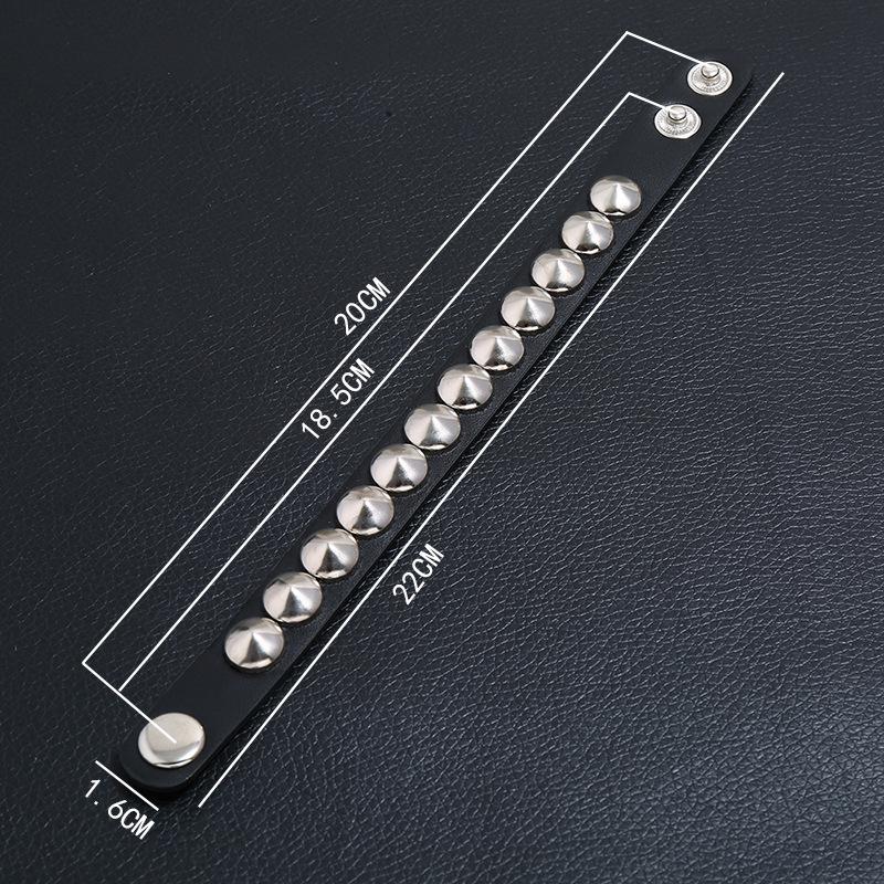 Punk Rock PU Leather Wristband Jewelry Metal Stud Rivet Bangle Leather Bracelets for Men Women