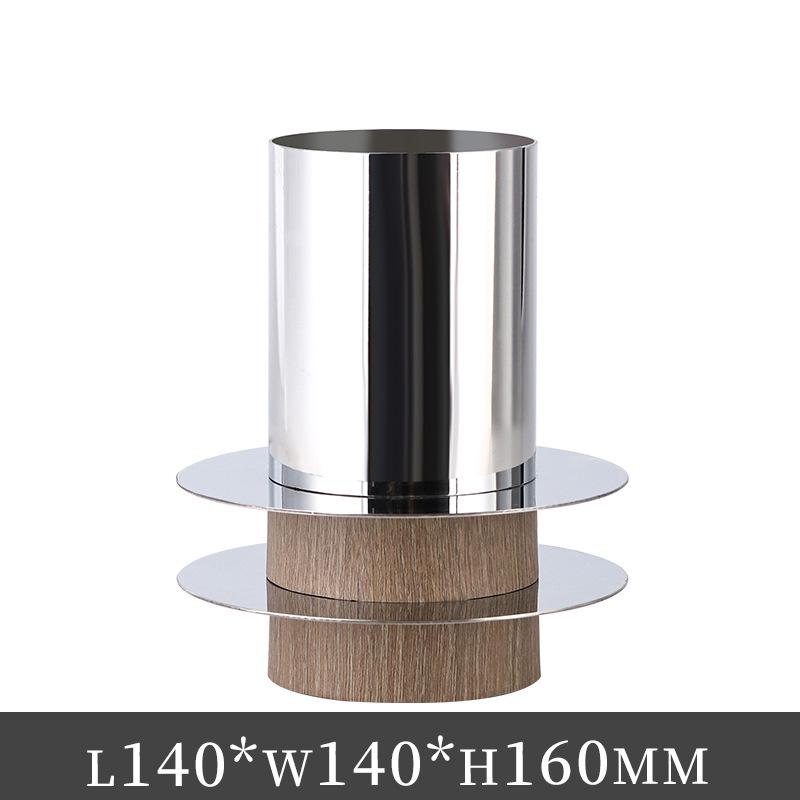 Geometric Faux Wood Grain Round Flower Vase - Luxurious Home and Office Decor Ornament