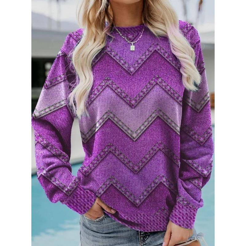Ethnic Geometric Pattern 3D Print Sweatshirts Women Casual Raglan Long Sleeves Hoodie Y2k Pullover Harajuku Tops