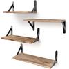 4 Stück/Set Holz Schweberegal, Wandmontiertes Lagerregal Display Organizer Für Schlafzimmer Badezimmer Küche Haus Wandregal Ständer.