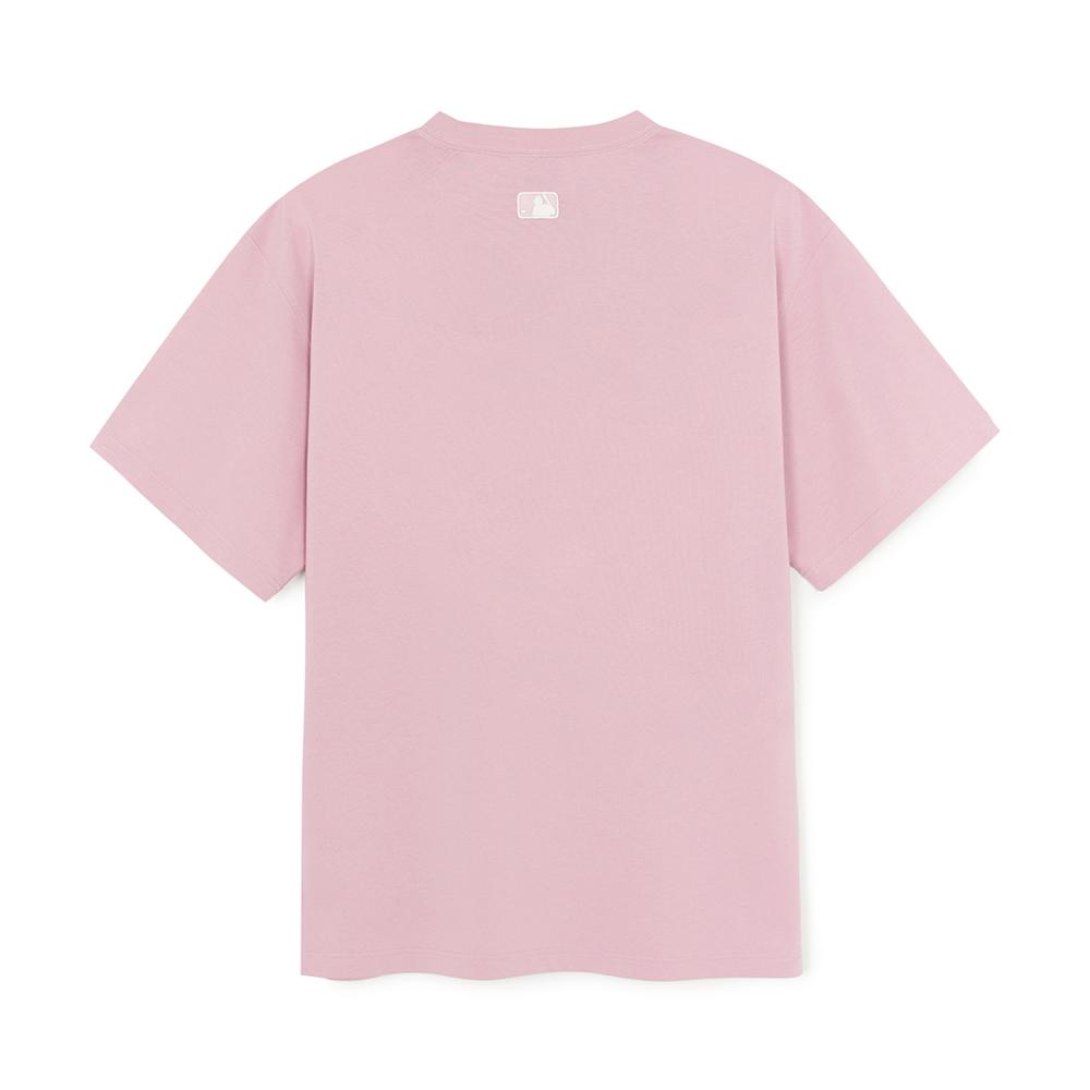 New MLB New York Yankees Basic Collection SS25 T Shirt Unisex Heather Gray Pink 3ATSB6153-50PKM