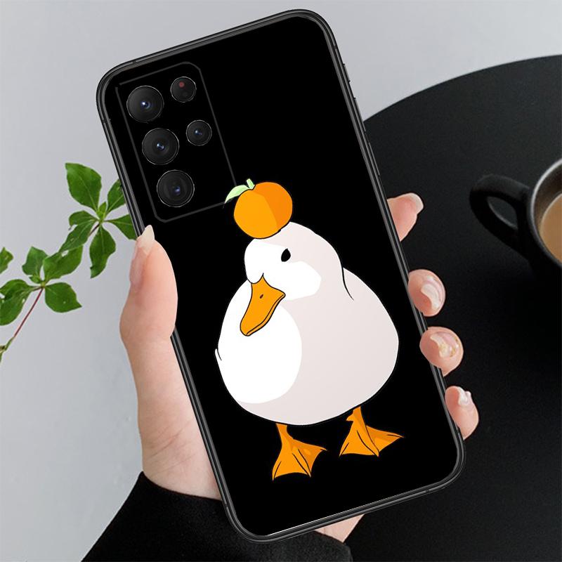 Cartoon Duck Phone Case For Samsung A15 A35 A55 A52 A53 A54 A33 A34 A25 A05S A16 A14 A05 A13 M15 M55 M35