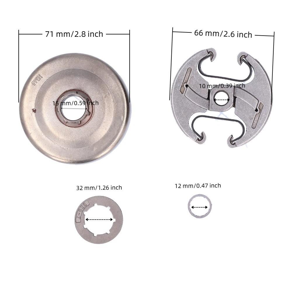 Kit de piñón de llanta plateado oscuro para Husqvarna 325 340 346XP 345 350 351 353 445E 450in-7T