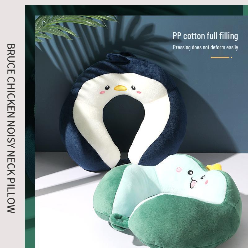 Cartoon U-shaped Neck Support Pillow - Crystal Velvet & PP Cotton