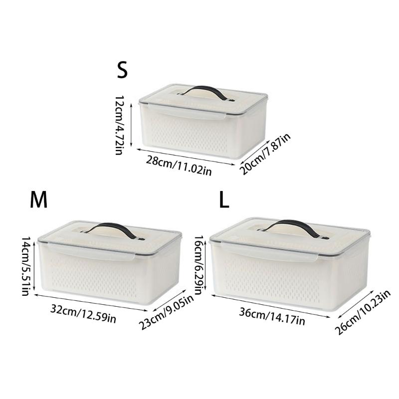 Storage Container for Refrigerator Food Practical Fridge Crisper with Drain Basket Clear and Practical Fruit Organizer