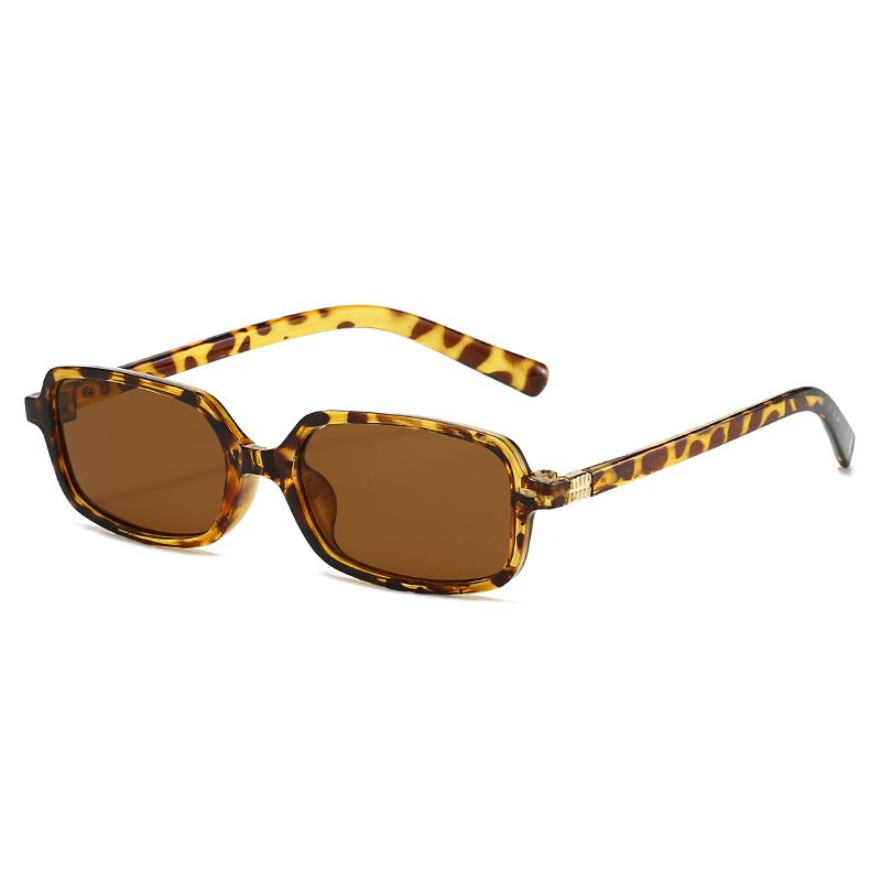 Sexy Small Rectangle Women Sunglasses Fashion Leopard Brown Retro Colorful Shade Eyewear Female Sun Glasses