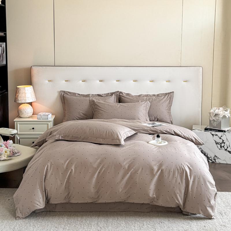 3 Piece Egyptian Cotton Bedding Set with 1 Duvet Cover and 2 Pillowcases Printed Soft Breathable Skin Friendly Comfortable