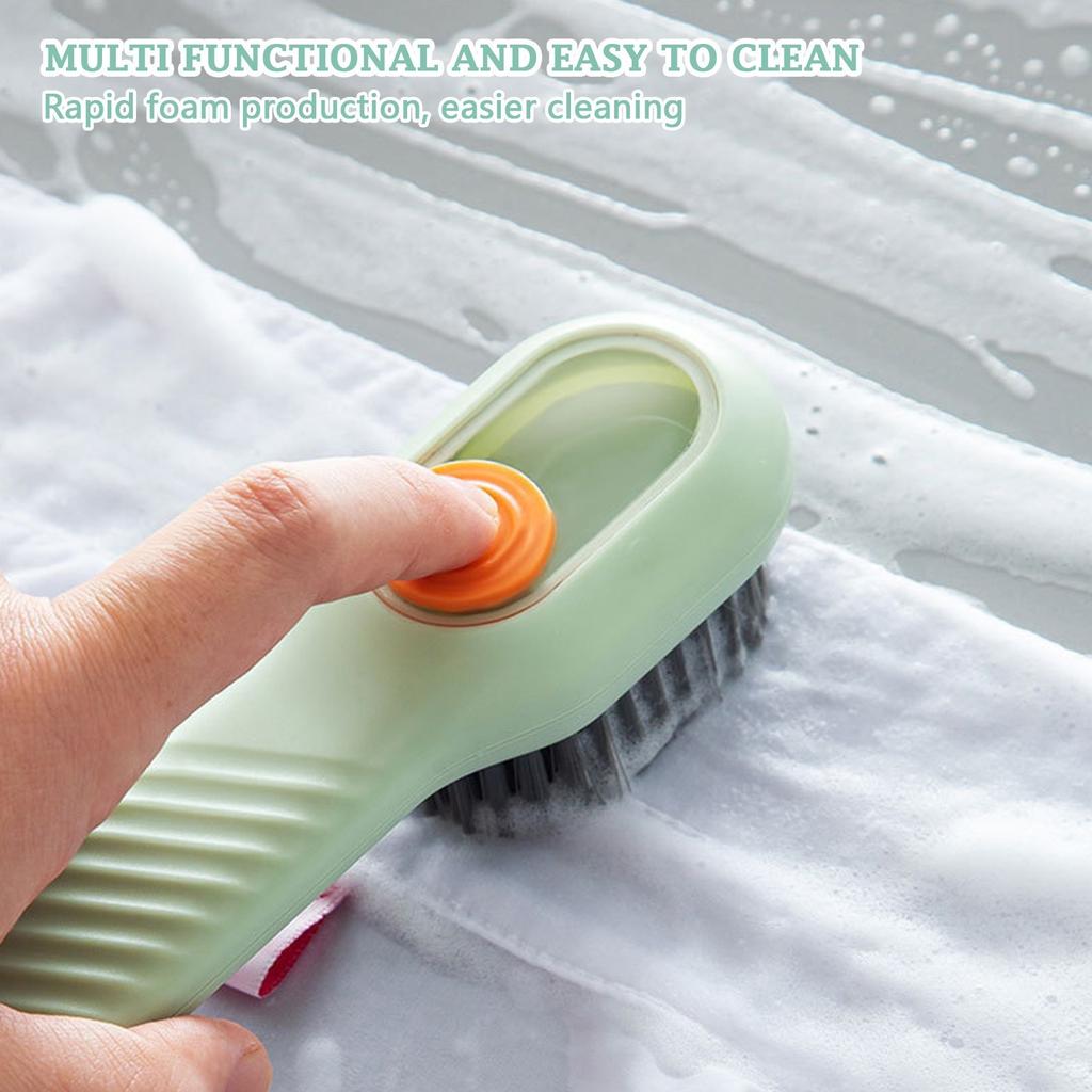 Brosse de nettoyage à manche ergonomique avec tête à poils denses pour les surfaces de la cuisine et de la salle de bain de la maison