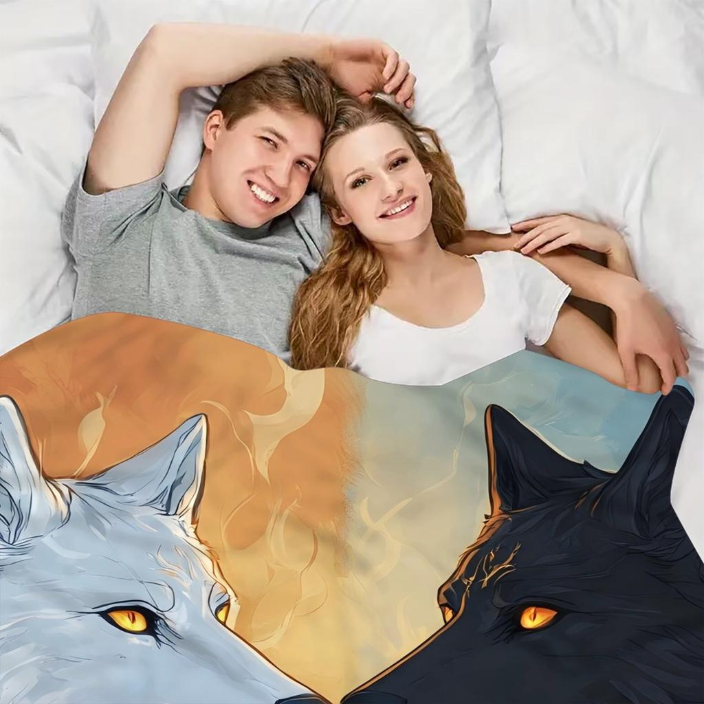 1pc Dance of Ice and Fire Digital Printed Design Pattern Blanket, All-Season Soft and Warm Throw, Ideal for Home Bedroom, School