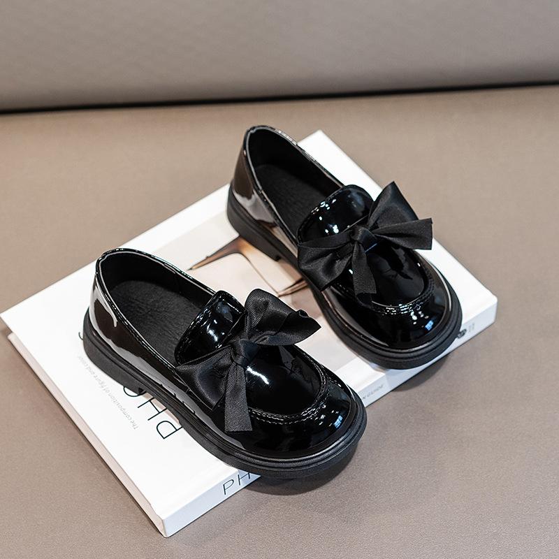 

Girls Spring Autumn Black Dance Leather Shoes Princess Performance Shoes for Big Kids size 26