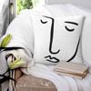 Abstract Face One Line Pillowcase Polyester Linen Velvet Creative Zip Decorative Throw Pillow Case Sofa Cushion Cover