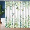 Nordic Style Colored Leaves Small Floral Pattern Printing Shower Curtain Decoration Home Bathroom Water Curtain