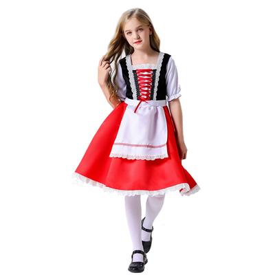 Children's Girl Halloween Little Red Riding Hood Costume Performance Costume Princess Dress Dress Set