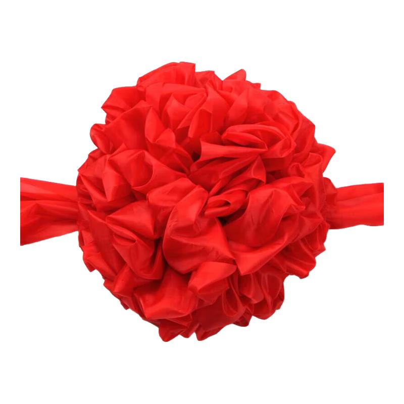 Ceremonial Red Flower Ball and Ribbon Set