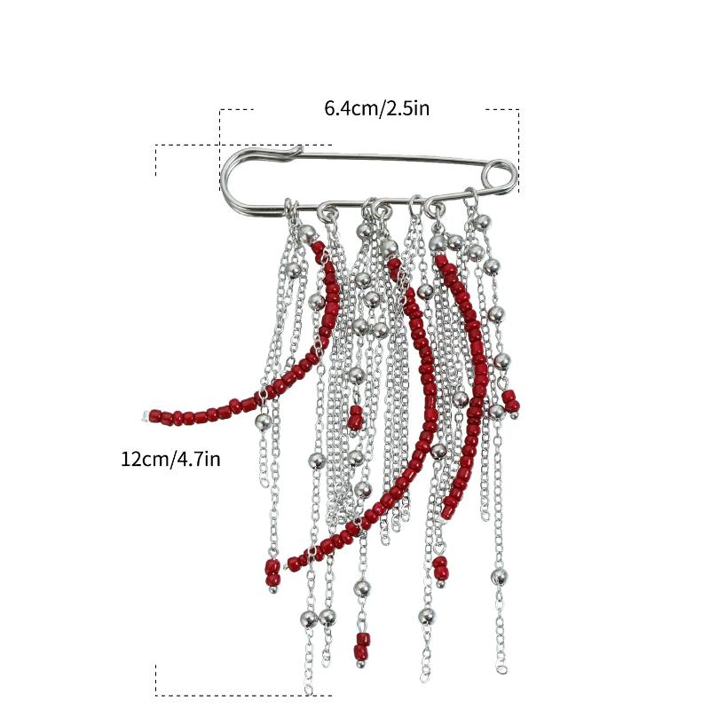 Mode Übertriebene Perlen Perlenbesetzte Fransen Kette Brosche Retro Design Anstecknadel Anhänger Feststecknadel Party Schmuck Zubehör Geschenke