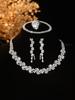 European Style Diamond-Inlaid Evening Necklace & Jewelry Set for Brides
