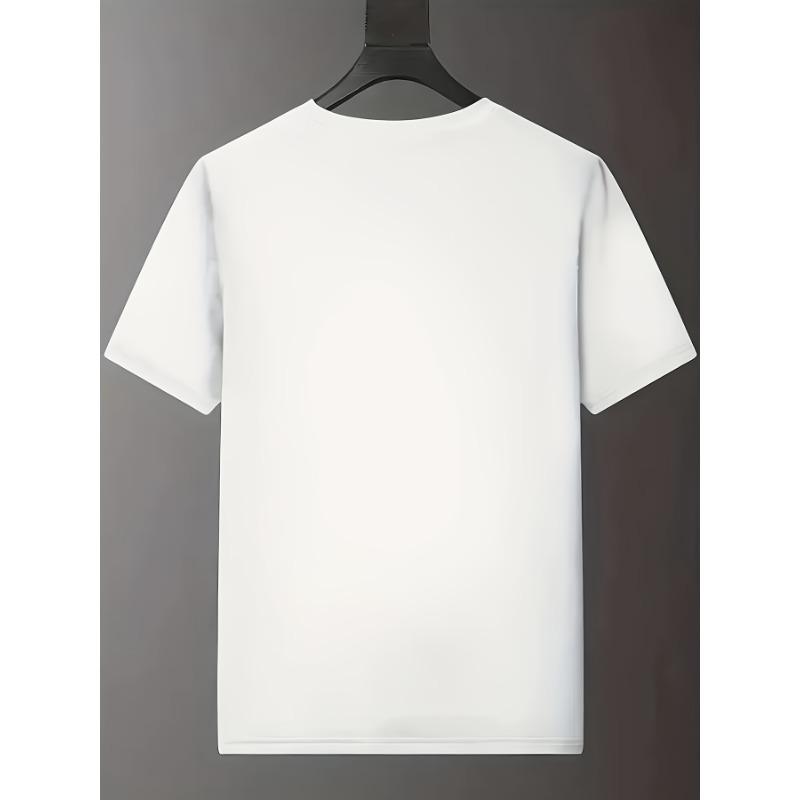 European Sizes Men's Short-sleeve T-shirt with Bicycle Print, Casual Street Style, Round Neck, Summer Casual Wear for Men