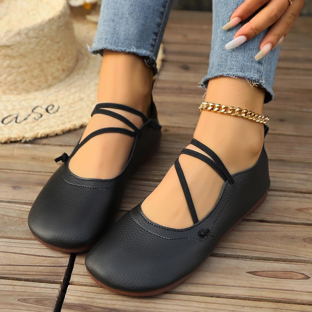 Fashion New Casual Flat Single Shoes Brand Designer Woman Square Toe Japanned Leather Flats Vintage Narrow Band Loafers Luxury Shoes