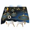 Thicken Cotton Christmas Tablecloth Golden Lantern And Tree Pattern Rectangular Round Table Cloth For Wedding Picnic Party